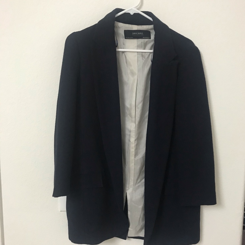 Zara basic navy coat - Picture 2 of 3